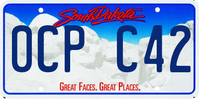 SD license plate 0CPC42