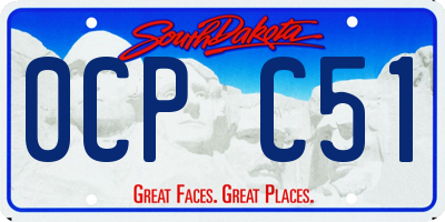 SD license plate 0CPC51