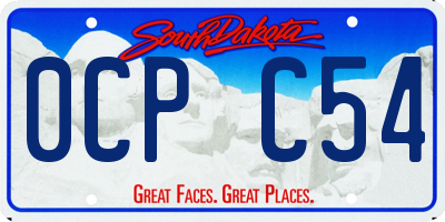 SD license plate 0CPC54