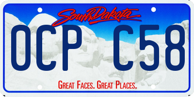 SD license plate 0CPC58