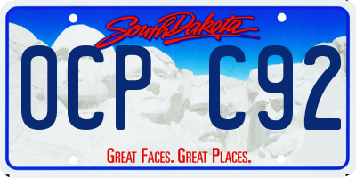 SD license plate 0CPC92