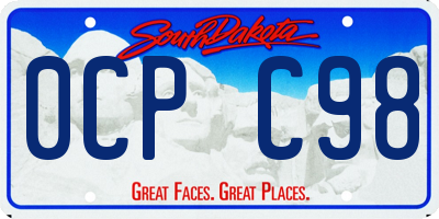 SD license plate 0CPC98