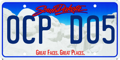 SD license plate 0CPD05