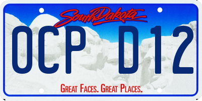 SD license plate 0CPD12