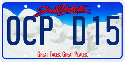 SD license plate 0CPD15
