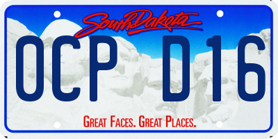 SD license plate 0CPD16