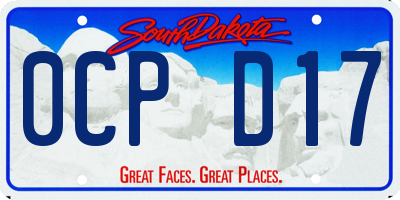 SD license plate 0CPD17
