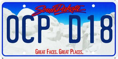 SD license plate 0CPD18