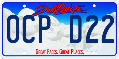 SD license plate 0CPD22