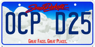 SD license plate 0CPD25