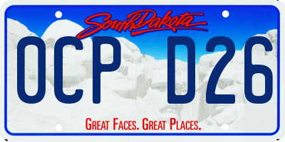SD license plate 0CPD26