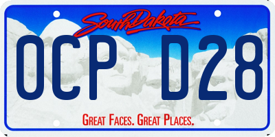 SD license plate 0CPD28