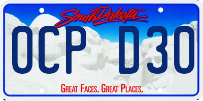 SD license plate 0CPD30