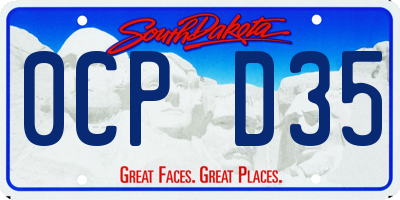 SD license plate 0CPD35
