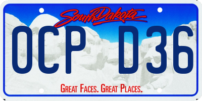 SD license plate 0CPD36