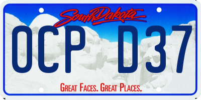 SD license plate 0CPD37