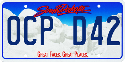 SD license plate 0CPD42