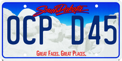 SD license plate 0CPD45