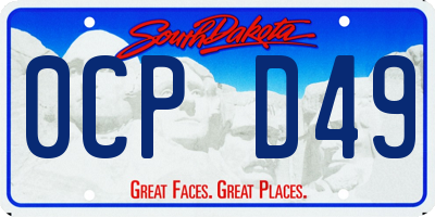 SD license plate 0CPD49