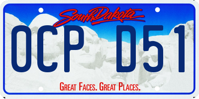 SD license plate 0CPD51