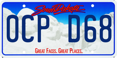 SD license plate 0CPD68