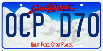 SD license plate 0CPD70