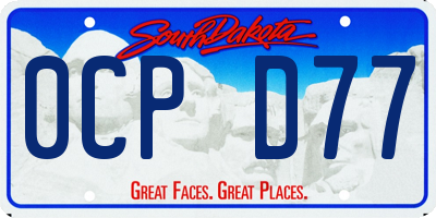 SD license plate 0CPD77
