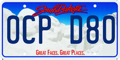SD license plate 0CPD80