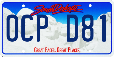 SD license plate 0CPD81