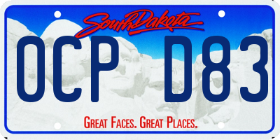 SD license plate 0CPD83