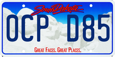 SD license plate 0CPD85