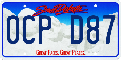 SD license plate 0CPD87