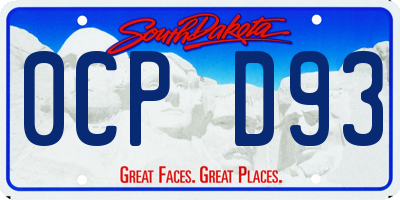 SD license plate 0CPD93