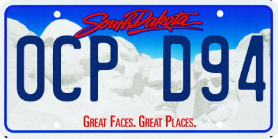 SD license plate 0CPD94