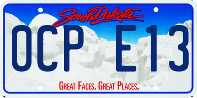 SD license plate 0CPE13