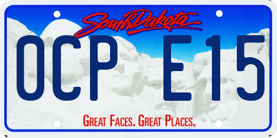 SD license plate 0CPE15