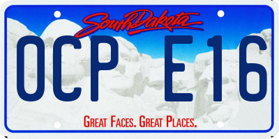 SD license plate 0CPE16