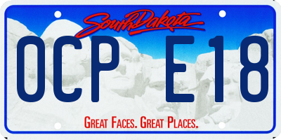 SD license plate 0CPE18