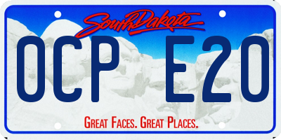 SD license plate 0CPE20