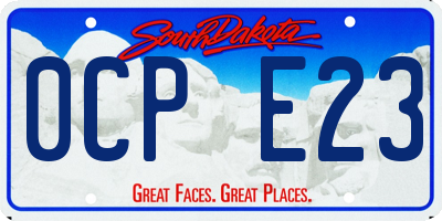 SD license plate 0CPE23