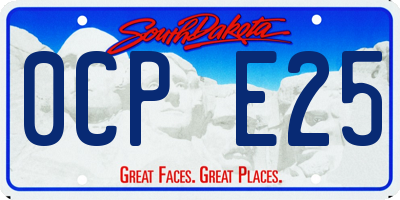 SD license plate 0CPE25