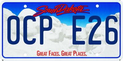 SD license plate 0CPE26
