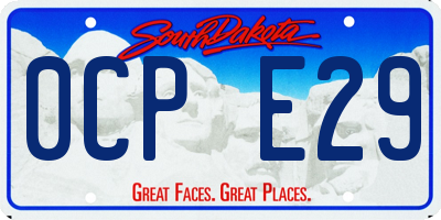SD license plate 0CPE29