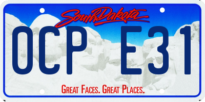 SD license plate 0CPE31