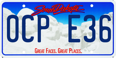 SD license plate 0CPE36