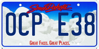 SD license plate 0CPE38
