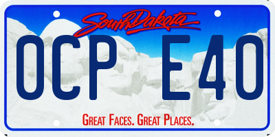 SD license plate 0CPE40