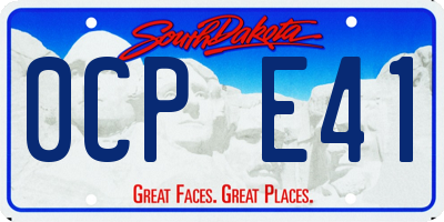 SD license plate 0CPE41