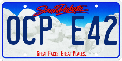SD license plate 0CPE42