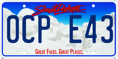 SD license plate 0CPE43